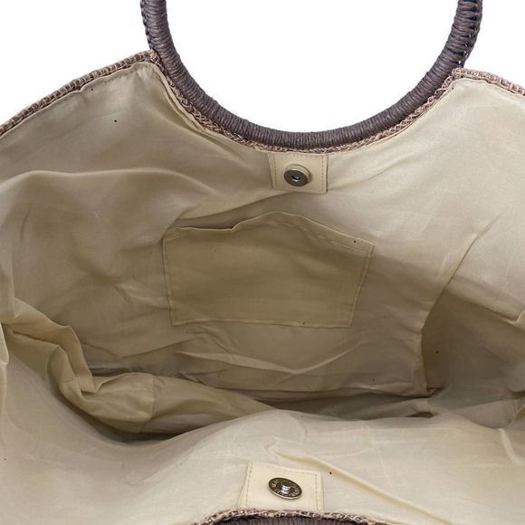 Ladies Lucky 7 Metallic 3‎ Tone Jute Tote with round handles - Picture 2 of 4